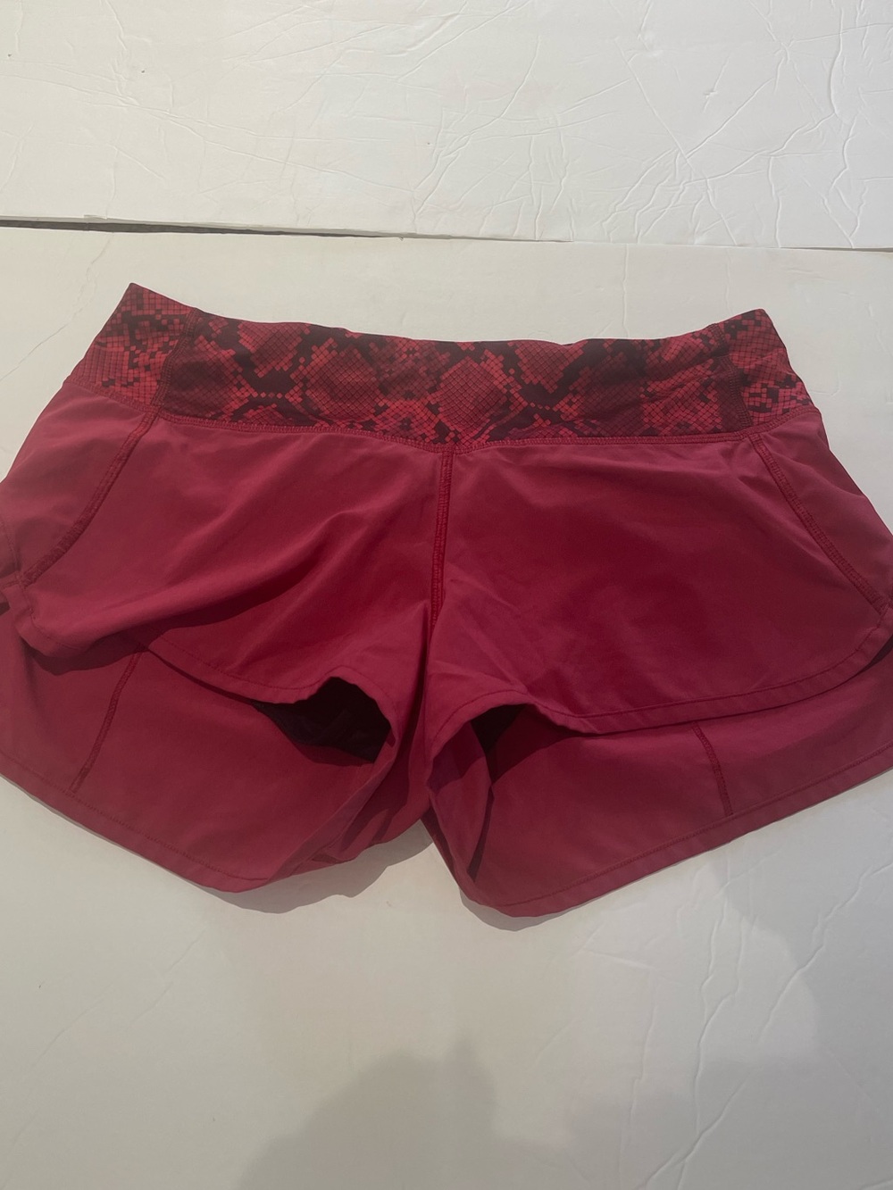 lululemon athletica Red Running Shorts with Snake-Print Waistband 6